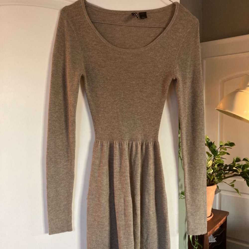 Tan sweater dress